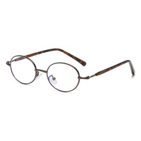 Montura Óptica Universal de Titanio con Prescripción, Diseño Ovalado Unisex Compatible con Lentes de PC
