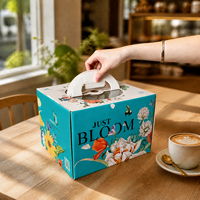 Boîte à gâteau d'anniversaire en carton ondulé personnalisée en gros avec poignée en papier, pliable, recyclable et sûre pour l'emballage de boulangerie
