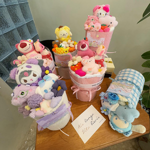 Set Regalo per la Festa della Mamma all'Ingrosso, Bouquet di Fiori di Peluche Cartoon, Simpatici Animali di Peluche <span class=keywords><strong>Anime</strong></span>, Bambole Giocattolo - Product Image 3