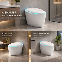 Toilette intelligente automatique avec bouclier en mousse, couvercle automatique, télécommande, chauffage instantané et chasse d'eau par siphon