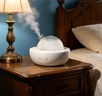Diffuseur d'arômes en bois massif et verre, humidificateur silencieux pour la maison et la chambre, diffuseur d'huiles essentielles à sept couleurs, parfum frais longue durée
