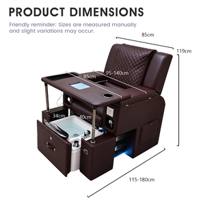 Chaise de pédicure spa moderne de luxe 2026, très vendue, pour salon de beauté des ongles, avec éclairage LED et massage des pieds - Product Image 5
