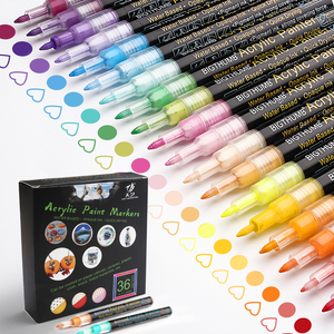 Best seller 36 <span class=keywords><strong>punta</strong></span> Extra-Fine 0.7mm artigianale fai da te a base d'acqua <span class=keywords><strong>pennarelli</strong></span> di vernice acrilica pennarello indelebile per la pittura di roccia - Product Image 3