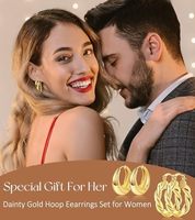 Lichtgewicht 14K/18K vergulde gedraaide huggie oorringen voor dames, fijne creolen voor Valentijnsdag en Moederdag