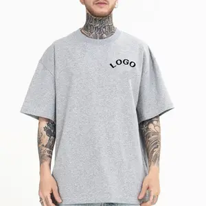 ODM 제조 업체 도매 하이 퀄리티 특대 사용자 정의 로고 빈 210gsm 피마 면 100% 면 럭셔리 남자의 일반 T 셔츠