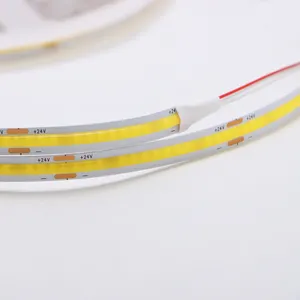 רצועה גמישה עמיד למים COB LED רצועת אור ללא נקודות 12V 24V 320led 480led 5m 10m