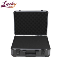 Mallette à outils en aluminium noire de haute qualité avec stockage de transport portable en mousse Pick & Pluck boîte personnalisée