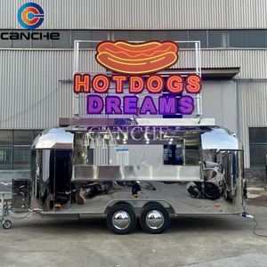 Remolque de Comida Multifuncional de Acero Inoxidable con 4 Ruedas para Catering de Comida Callejera al Aire Libre - Product Image 4