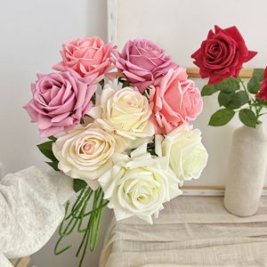<b>Artificial</b> Roses Single <b>Stem</b> Silk Flower High Simulation Realistic Wedding Table Decoration Minimalist Style - Product Image 4