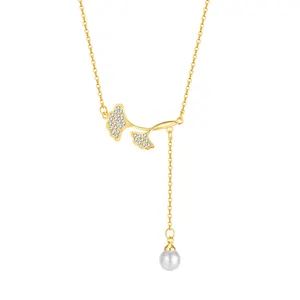 Popular Pearl Drop Cubic Zirconia Pendant Elegant Exquisite Hotsales Jewelry Stainless Steel Wholesale Jewels