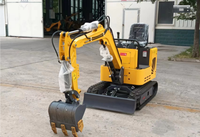 Mini-excavatrice sur chenilles Soosan de 0,8 tonne avec godet de 0,03 m, moteur Koop de 7600 W - Ultra compacte pour une utilisation en jardin et en intérieur, garantie d'un an