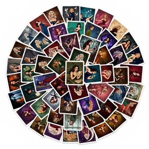 50 Pezzi <span class=keywords><strong>di</strong></span> Adesivi in Carta con <span class=keywords><strong>Personaggi</strong></span> Femminili Retrò, Decorazioni per Diari, Cartoline Carine <span class=keywords><strong>di</strong></span> Ragazze Cartoon, Cancelleria - Product Image 2