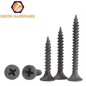 Tornillo autorroscante Phillips negro para paneles de yeso, cabeza de trompeta, fosfatado negro, rosca fina/grosa - Product Image 1