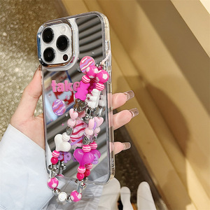 Prendre de l'espace poignet lanière miroir 3in1 TPU PC housse de téléphone portable pour Iphone 7 8 X Xr Xs 11 12 13 14 15 16 Pro Max - Product Image 5