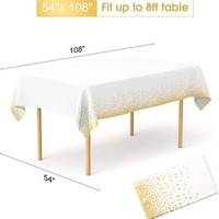Nouvelle arrivée : Nappe jetable noire en plastique gaufré or rose à pois pour mariages, anniversaires et fêtes