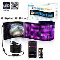 Bluetooth contrôlé par APP 16*96PLUS Affichage LED USB étanche pour une grande visibilité sur les fenêtres de voiture, les sacs et les publicités pour motos