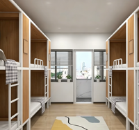 Lit superposé moderne en acier, bois et fer, durable, type capsule spatiale, double couche, pour appartement, idéal pour le gaming et l'hôtellerie