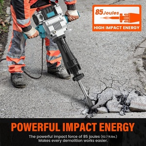 Powerful <strong>Demolition</strong> <strong>Hammer</strong> 2100W Concrete <strong>Breaker</strong> with Anti-Vibration CE Certified Electric Drill for Construction &amp; Renovation - Product Image 4