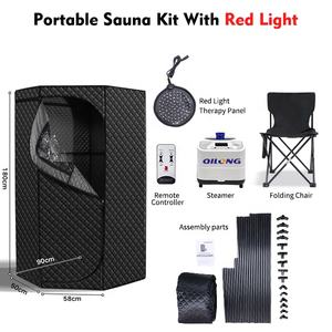 Sauna portable en acrylique Qilong moderne pour 1 personne, boîte de sauna, tente de vapeur, thérapie par lumière rouge infrarouge lointaine, sauna humide pour la maison et la villa - Product Image 5