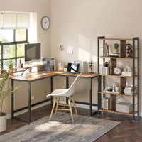 Mobilier de bureau à domicile Montage facile Poste de travail Étude Écriture Bureau d'ordinateur de jeu Table d'ordinateur d'angle en bois en forme de L