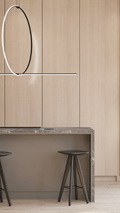 Moderno minimalismo Villa armadio cucina appartamento armadi modulari in legno naturale tono cucina cappa elettrica di sollevamento - Product Image 2