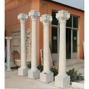 Colonnes décoratives en marbre de pierre naturelle, style colonne romaine, pour la maison, colonnes de support rondes sur mesure pour villas, bâtiments et temples - Product Image 2