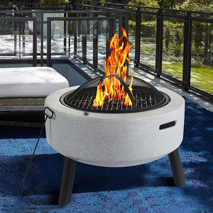 Outdoor <b>Fire</b> Pit Charcoal Grill Multifunctional Windproof Rustproof With Cooking Grate And Spark Screen For Patio Use - Product Image 1