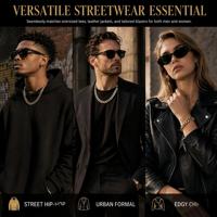 Chaîne Hip Hop 20 mm à maillons cubains polis, style Miami Curb, collier et bracelet robustes pour hommes et femmes, cadeau de fête