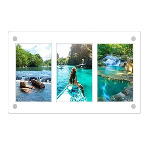 3 Openings 4x6 picture frames combination 3-in-1 wholesale frames Collage, triple white acrylic 4x6 frame - Product Image 1