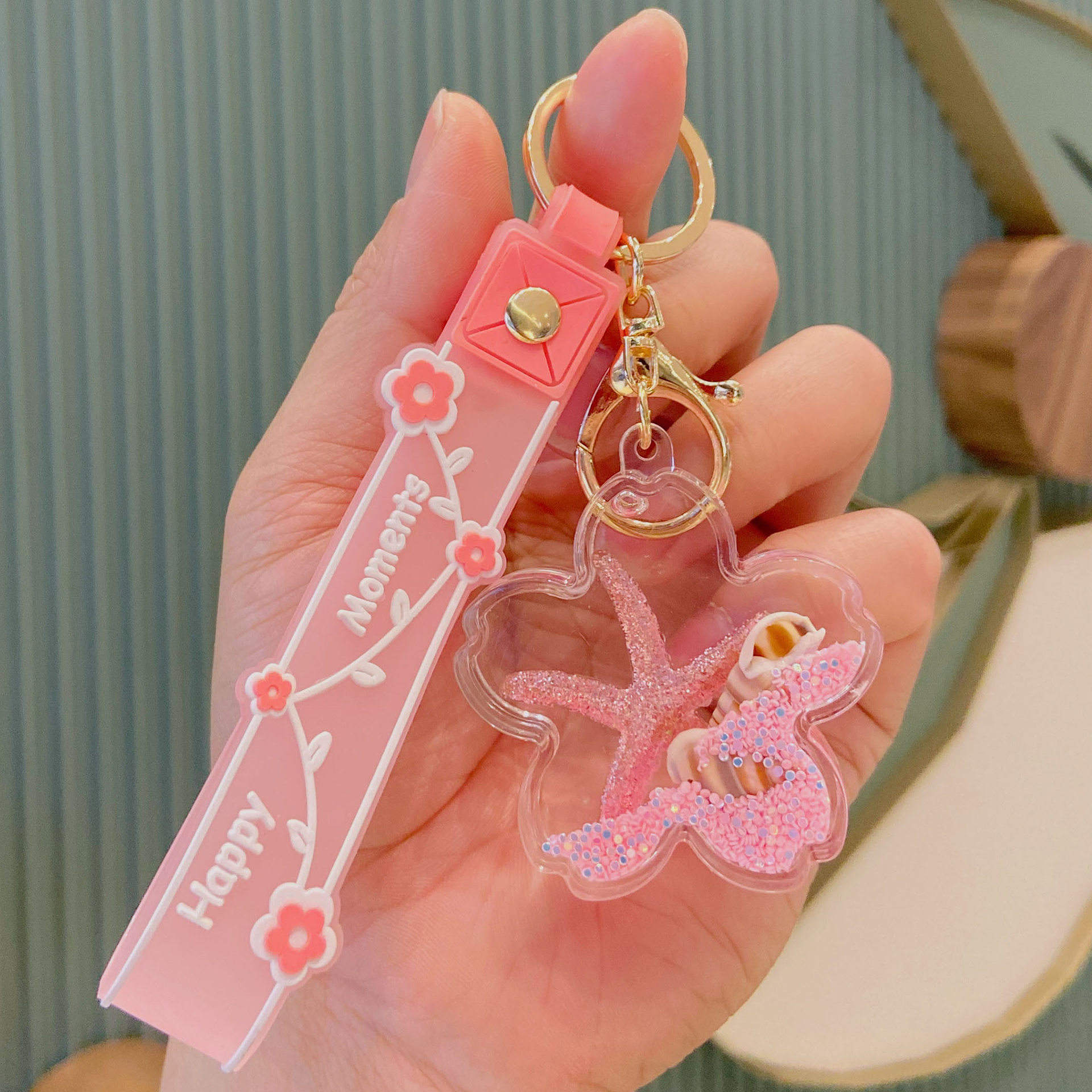 Pendentif marin sables mouvants-rose