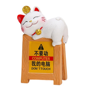 Figurita de gato de la suerte, soporte para tarjetas de resina, soporte para notas de mesa de estilo de dibujos animados en blanco, para restaurante, Bar, exhibición de pedidos y menús - Product Image 5