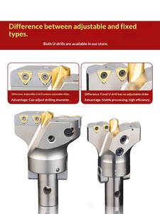 Broca de perforación de gran apertura tipo U para agujeros profundos, <span class=keywords><strong>VMD</strong></span> de centrado violento, diámetro ajustable 45-300, refrigeración interna para perforación de metal - Product Image 4