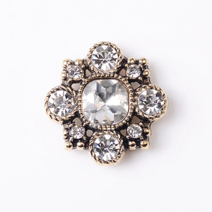 וינטג' מתכת דקורטיבי DIY אביזרי שיער תכשיטים הכנת פנינה ריינסטון כפתורי שטוח - Product Image 3