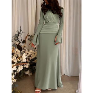 Nouvelles robes de soirée musulmanes en mousseline de soie et en géorgette pour femmes musulmanes 2026, vente en gros, haute qualité, satin, vêtements islamiques - Product Image 1