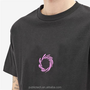 เสื้อยืดคอตตอนซูพิมาเนื้อหนัก 240 แกรม พิมพ์โลโก้แบบกำหนดเอง สีดำ พรีเมียม สำหรับผู้ชาย ขายส่ง - Product Image 3