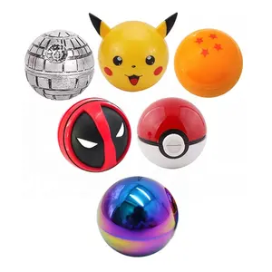 Kartun Pelangi Warna Dragon Ball Pikachu Poke Ball Kering Ramuan Penggiling Zinc Alloy Deadpool Starwar Tembakau Ramuan Penggiling