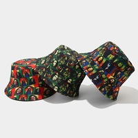 Sombrero de Pescador con Estampado Digital de Doble Cara, Estilo Hip Hop, Jamaica, Reggae, Bob Marley, Rasta