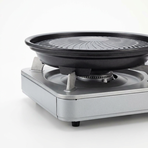 28cm Korean Round BBQ Grill <b>Pan</b> Non-Stick Portable Plate Iwatani Style Outdoor Camping Barbecue Plate for Cassette Stove - Product Image 2