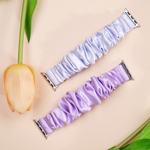 Scrunchies en soie solide, bracelets de montre élastiques, <span class=keywords><strong>bracelet</strong></span> de montre intelligente adapté aux <span class=keywords><strong>Apple</strong></span> <span class=keywords><strong>Watch</strong></span> Series 30 mm à 38 mm, <span class=keywords><strong>bracelet</strong></span> en soie - Product Image 1