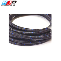 خرطوم وقود محرك السيارة من النايلون المضفر BJR، مطاط صناعي CPE، مقاسات AN6 AN8 AN10 AN12 AN20، ضغط 2000PSI، وصلة أنثى عالمية