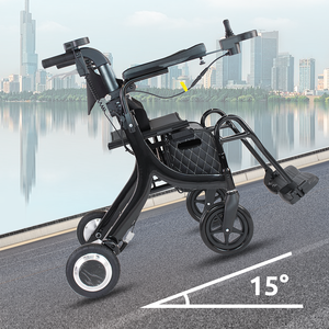 2024 בסגנון חדש למבוגרים כיסא העברה נייד מתגלגל מתקפל חשמלי הליכון עם מושב - Product Image 6