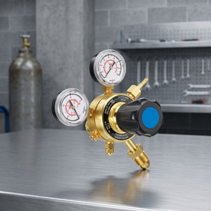 Regulador de presión de gas acetileno con manómetro y accesorio de soldadura estilo británico para tuberías - Product Image 2