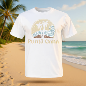 T-shirt vintage palmiers de Punta Cana République Dominicaine Mode Plage Vêtements Promotionnels Premium - Product Image 3