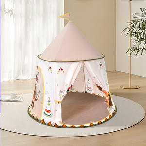 Tente de jeu pour enfants HOUMU, imprimé poney indien, respectueuse de la peau et de l'environnement, spacieuse, pour l'intérieur, monocouche, quatre saisons, imperméable - Product Image 1
