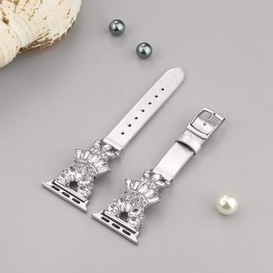 Cinturino in vera pelle di lusso con cinturino in Glitter e diamanti con cinturino Shinny resistente da <span class=keywords><strong>ragazza</strong></span> per Apple Watch cinturino di ricambio - Product Image 1