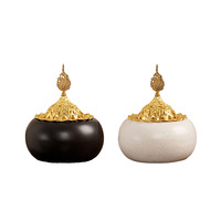 Brûleur d'encens de toit de temple de bois de santal écologique en céramique ronde minimaliste-décor à la maison de style arabe du Moyen-Orient