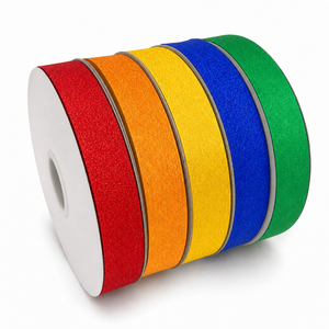 5# 7/8 Inch Wholesale Colorful Brushed Glitter <b>Ribbon</b> with Smooth Matte Back for Gift Wrapping and DIY Crafts - Product Image 2