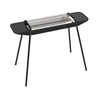Barbecue moderne en acier inoxydable, pliable et portable, au charbon de bois, avec hauteur réglable pour le camping et l'utilisation en jardin