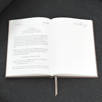 Carnet de notes guidé avec logo personnalisé, inspiré par l'Esprit, couverture rigide en lin, avec questions de poésie pour les créatifs