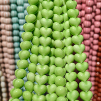 Perles en céramique en forme de cœur, finition brillante, perles en forme de cœur 3D, perles en vrac pour la fabrication de bijoux, bracelets, colliers, vente en gros directe d'usine